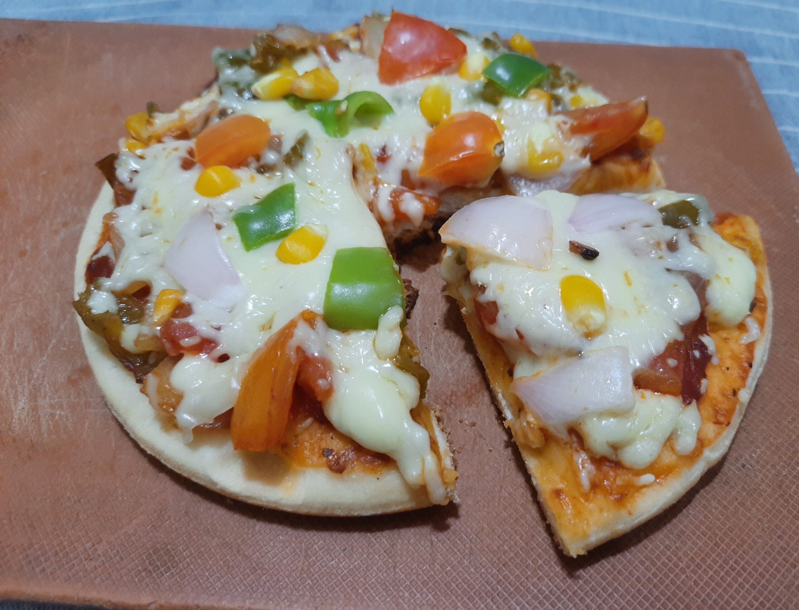 Vegetable Cheese Pizza.