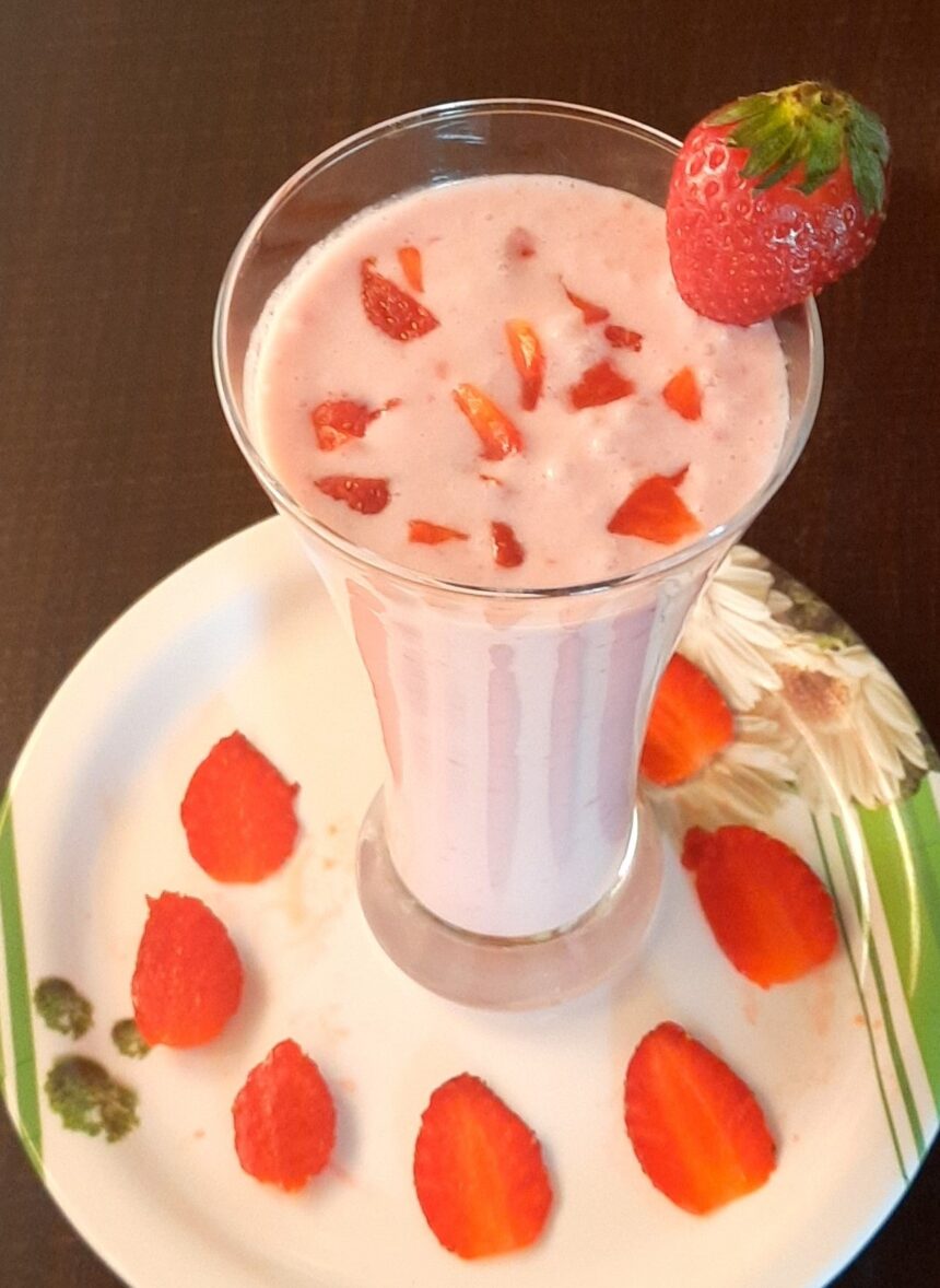 Strawberry Milkshake Recipe.
