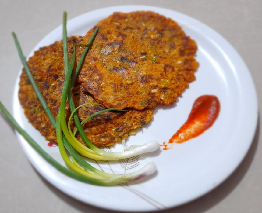 Cabbage and Spring Onion Pancake.